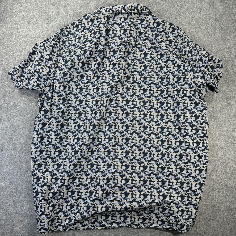Perry Ellis Shirt Mens 2XL Blue Camo Print Short Sleeve Stretch Button Up Casual - Picture 9 of 9